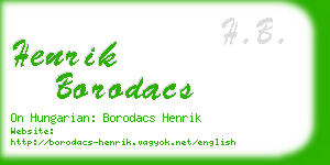 henrik borodacs business card